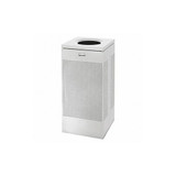 Rubbermaid Commercial Trash Can,Square,16 gal.,Silver FGSC14EPLSM