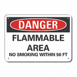 Lyle Rflctv Flam Area Danger Sign,10x14in,Alu LCU4-0571-RA_14X10