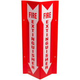 Brady SP818V Fire Extinguisher ""V"" Sign 2 Sided Tall Acrylic 8-1/2""W x 18""H