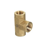 Pipe Thread Tees, Connector, 3,000 PSIG, Brass, 1/4 in NPT (Branch)