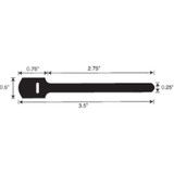 Rip-Tie Hook-and-Loop Tie,3 1/2 in,White,PK56 Q-35-056-W