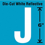 Stranco Die-Cut Reflective Letter Label,J,6In H DWR-6-J-EA