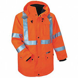 Glowear by Ergodyne Hooded Jacket,Insulated,Orange,3XL 8385