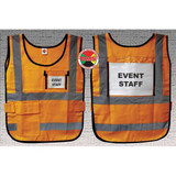 Disaster Management Systems Safety Vest,Orange,Legend Insert,Univsl DMS-05836