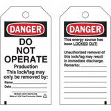 Brady Danger Tag,5-3/4 x 3 In,OSHA,3/8 In,PK25 50198