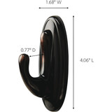 Command Oil Rubbed Bronze Curtain Rod Hook, 2 Hooks, 2 Strips 17053ORB-2ES 238271