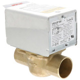 Honeywell Home Motorized Zone Valve,NC,Brass,1 in Sweat V8043F1051