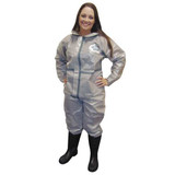 International Enviroguard Collared Coverall,Open,Gray,L,PK6 7212GT-L