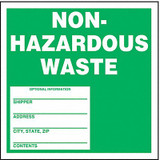 Accuform DOT Handling Label,Waste,6" W,PK250 MHZW11PSL