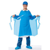 Polyco Bib Apron,Uni,Blue,Polyolefin,PK100 46400