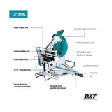 Makita Corded Miter Saw,12" dia. Blade,65 lb. LS1219L