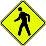 Lyle Pedestrian Crossing Traffic Sign,30"x30" W11-2-30SYGA