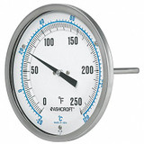 Ashcroft Dial Thermometer,Bi-Metallic,1/4 in  50EI60R
