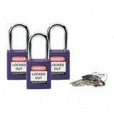 Brady Lockout Padlock,KA,Purple,1-3/4"H,PK3 118951