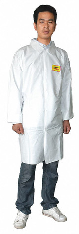 Condor Lab Coat,White,Button,XL,PK30  30C588