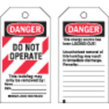 Brady Danger Tag,5-3/4 x 3 In,OSHA,Brs,PK25 66063