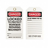 Brady Danger Tag,5-3/4 x 3 In,ISO 9001,PK25 76206