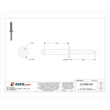 Stanley Engineered Fastening Blind Rivet,1/4 Dia,1.225 L,PK100 SD816BS203
