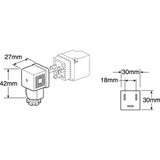 Parker Solenoid Coil Connector, 3 Pin, 30 mm PS203279BP