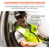 Ergodyne Cooling Vest,Hi-Visibility Lime,4 hr.,XL 6665