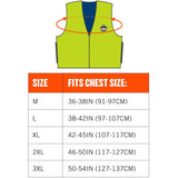 Ergodyne Cooling Vest,Hi-Visibility Lime,4 hr.,XL 6665