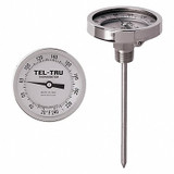 Tel-Tru Analog Dial Thermometer,Stem 2-1/2" L GT300R-0265