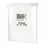Reloc Zippit Reclosable Poly Bag,Zip Seal,PK250 6R1215