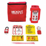 Zing Portable Lockout Kit,Filled,Canvas,Red 7675
