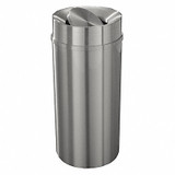 Glaro Trash Can,Round,16 gal.,Silver TA1533-SA-SA