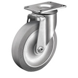Colson Plate Caster,Swivel,Rubber,6 3/16"H 2.05256.445