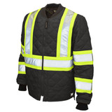 Tough Duck Quilted Safety Jacket,4XL,Black S43231