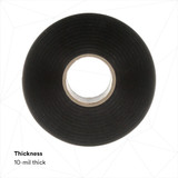3m Elec Tape,100 ft Lx1"W,10 mil,Black,PK10 50-UNPRINTED-1X100FT