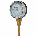 Pic Gauges Boiler Gauge,Round,0-200 psi,80 to 320F TRI-HD-302L-G