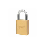 American Lock Keyed Padlock, 15/16 in,Rectangle,Gold  A3650D045KA