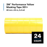 3m Masking Tape,1 7-8" W,60yd L,Yellow,PK24 301+
