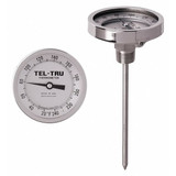 Tel-Tru Analog Dial Thermometer,Stem 6" L GT300R-0667