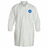 Dupont Lab Coat,White,Snaps,M,PK30 TY211SWHMD003000