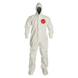 Dupont Hooded Coveralls,M,Wht,Tychem 4000,PK6 SL122TWHMD000600