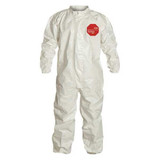 Dupont Coveralls,4XL,White,Tychem(R) 4000,PK6 SL125TWH4X000600