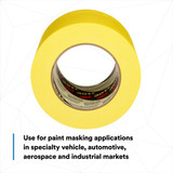 3m Masking Tape,3 3-4" W,60 yd L,Yellow,PK8 301+
