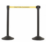 Us Weight Barrier Post with Belt,HDPE,Black,PK2 U2000CAU