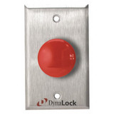 Dynalock Exit Push Button,SS,Red,Red Switch 6230