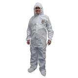 International Enviroguard Hooded Coverall w/Boots,White,4XL,PK25  8019-4XL