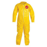 Dupont Coveralls,2XL,Ylw,Tychem 2000,PK12 QC120SYL2X001200