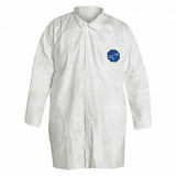 Dupont Lab Coat,White,Snaps,M,PK30 TY210SWHMD003000