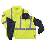 Glowear by Ergodyne Hooded Jacket,Yes Insulated,Lime/Black,L 8385