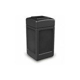 Commercial Zone Products Square Waste Container,Black,42 gal.,lon 732101