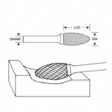 Manufacturer Varies Flame Bur,5/16",Carbide,Single Cut 310-002629