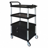Sim Supply Cart with Cabinet,52-3/4 in. H,Black  45NP05