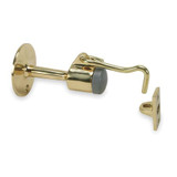 Sim Supply Hook-Style Door Holder,2 In,Bright Brass  5U611